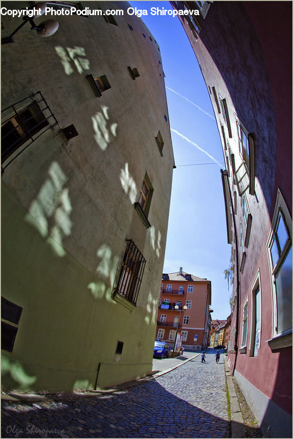 Shipping Container, Alley, Alleyway, Road, Street, Town, Boardwalk