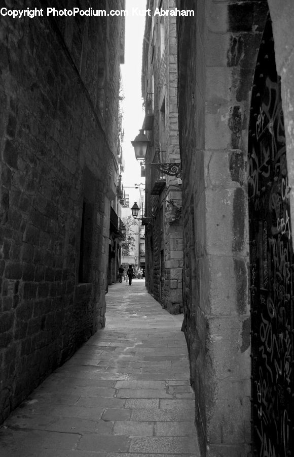 Alley, Alleyway, Road, Street, Town, Art, Graffiti