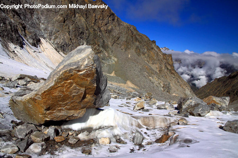 Alps, Crest, Mountain, Peak, Landslide, Arctic, Glacier