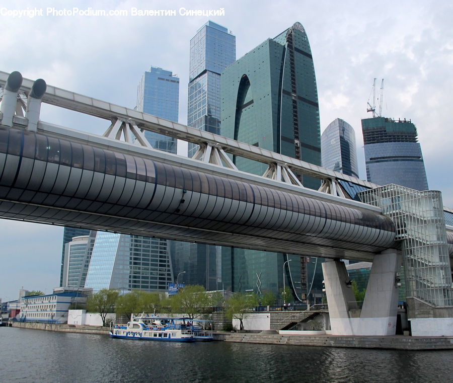 Freeway, Overpass, City, Downtown, Metropolis, Urban, Building
