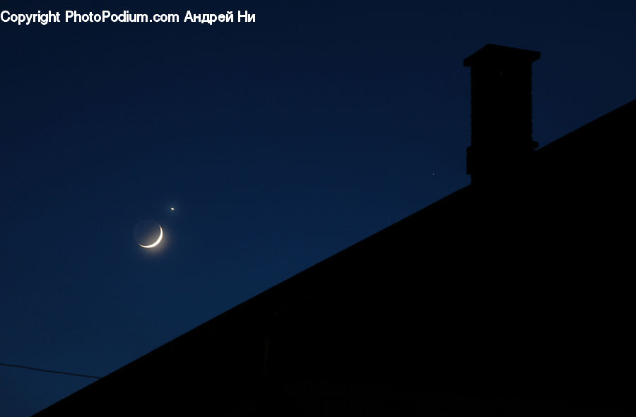Astronomy, Moon, Night, Outdoors, Space, Silhouette, Building