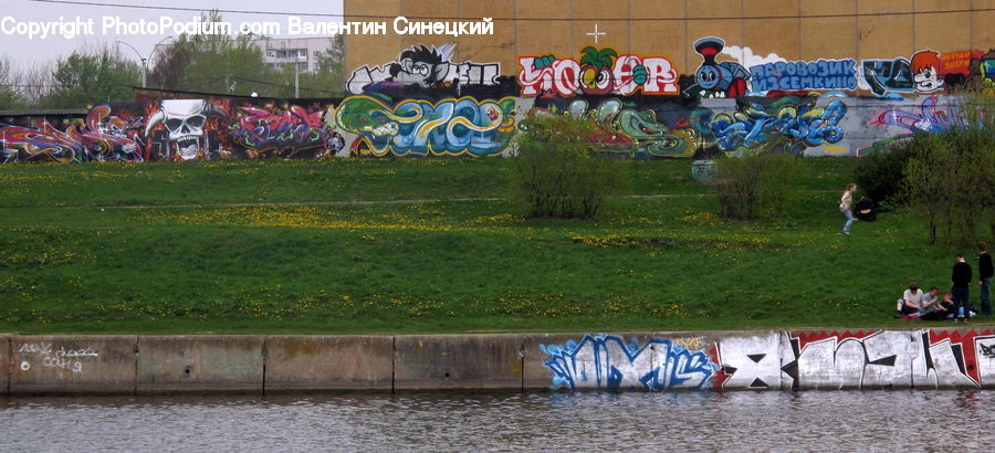 Art, Graffiti, Mural, Wall, Water, Banner, Emblem