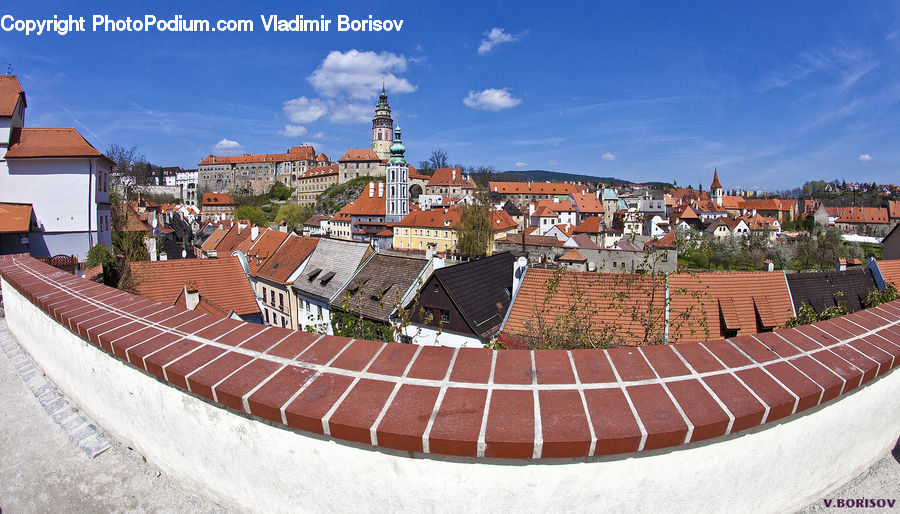 Roof, Brick, Building, Downtown, Town, Castle, Fort