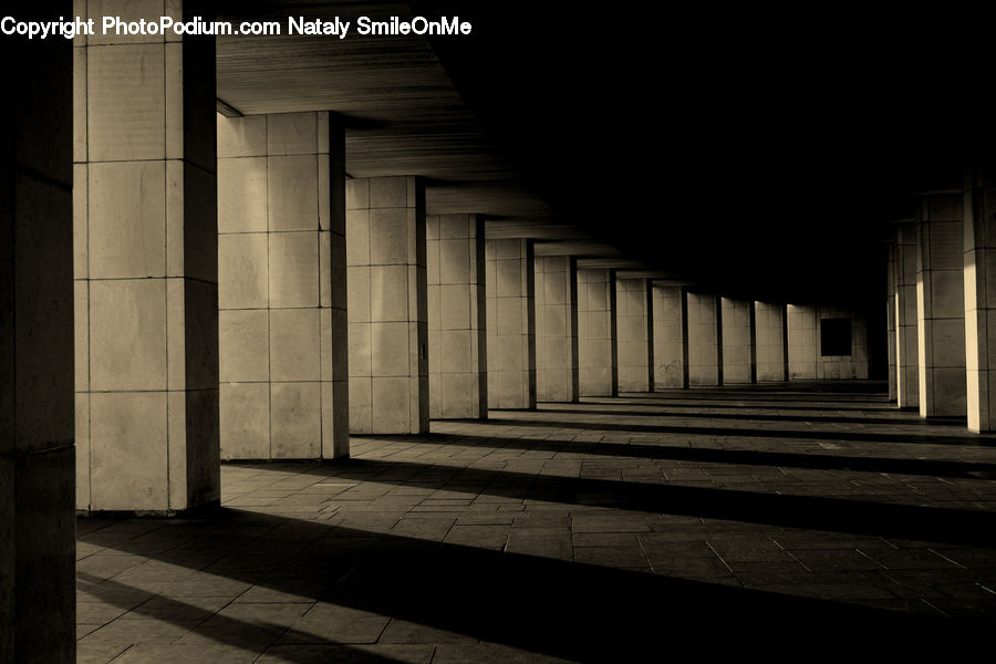 Corridor, Column, Pillar, Crypt