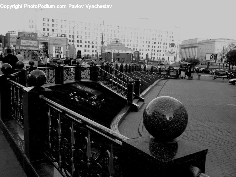 City, Downtown, Urban, Globe, Planet, Sphere, Crowd