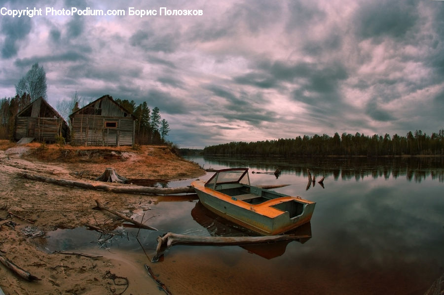 Boat, Dinghy, Rowboat, Vessel, Watercraft, Barn, Building