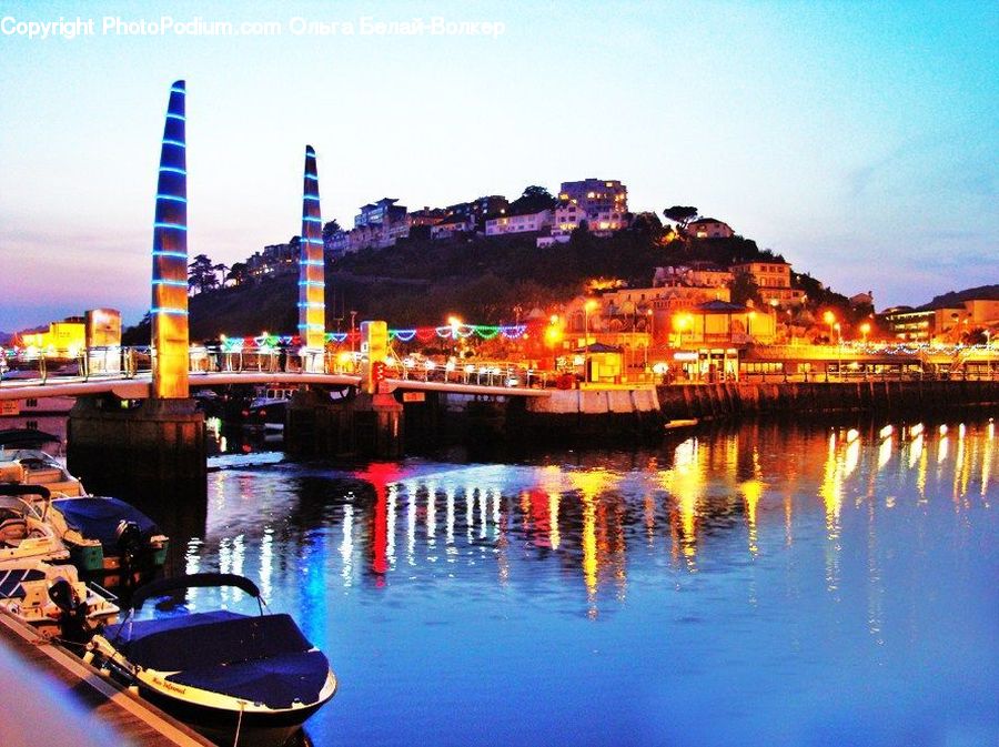 Boat, Gondola, City, Downtown, Harbor, Port, Waterfront