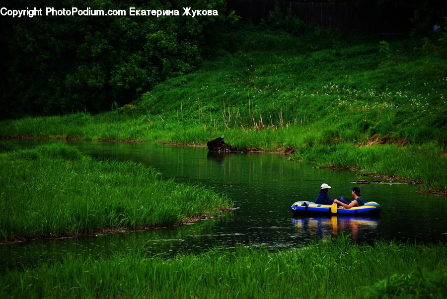 Boat, Canoe, Rowboat, Watercraft, Field, Grass, Grassland