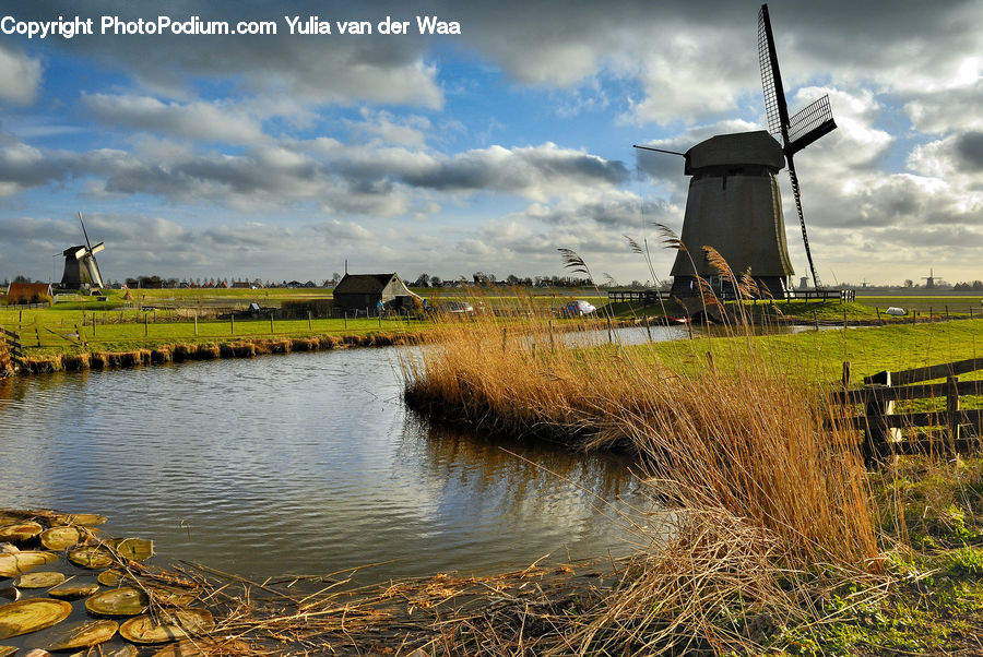 Engine, Machine, Motor, Turbine, Wind Turbine, Field, Grass