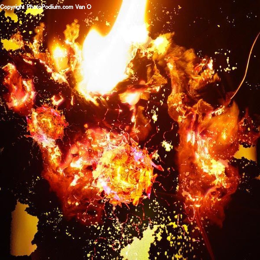 Fire, Flame, Dusk, Outdoors, Sky, Sunlight, Sunrise