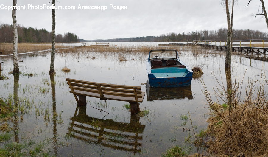 Bench, Boat, Dinghy, Dock, Landing, Pier, Rowboat
