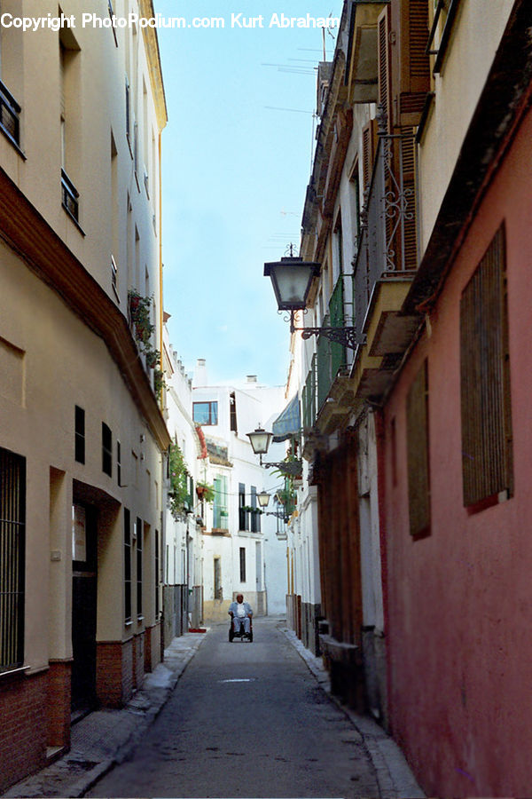 Alley, Alleyway, Road, Street, Town, Balcony, Building