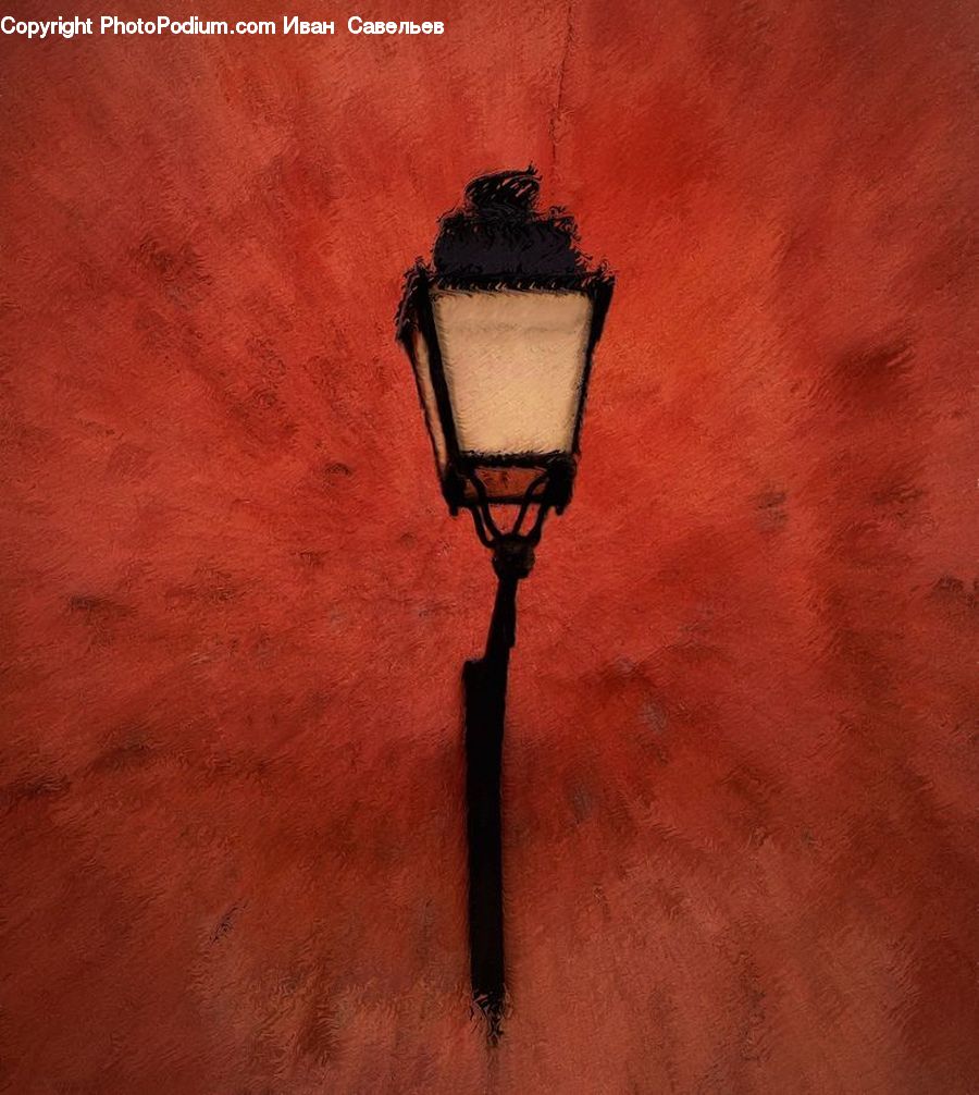 Lamp Post, Pole, Plant, Potted Plant, Accessories, Lighting
