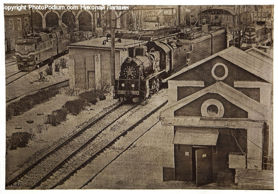 Train, Vehicle, Locomotive, Rail, Transportation, Art, Drawing