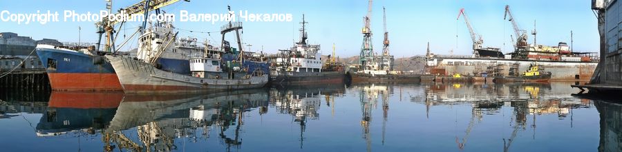 Icebreaker, Ship, Vessel, Constriction Crane, Dock, Landing, Pier