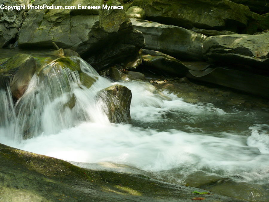 Creek, Outdoors, River, Water, Rock, Waterfall, Sea