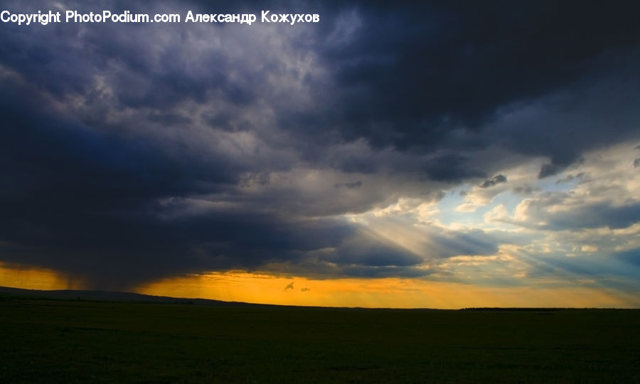 Azure Sky, Cloud, Outdoors, Sky, Cumulus, Field, Grass