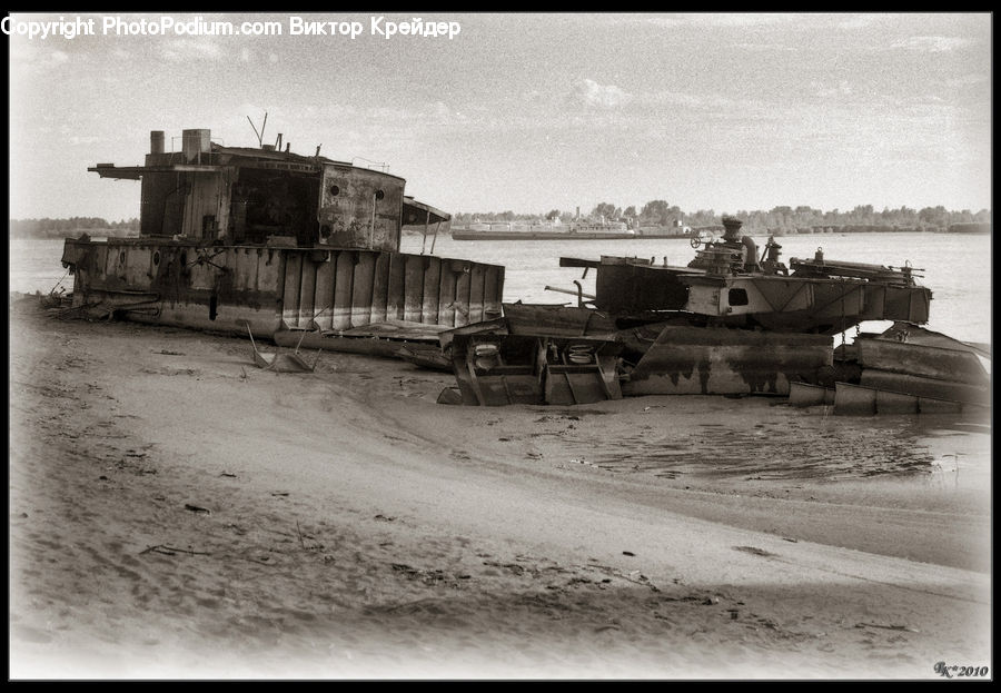 Boat, Watercraft, Army, Tank, Vehicle, Bench, Bunker