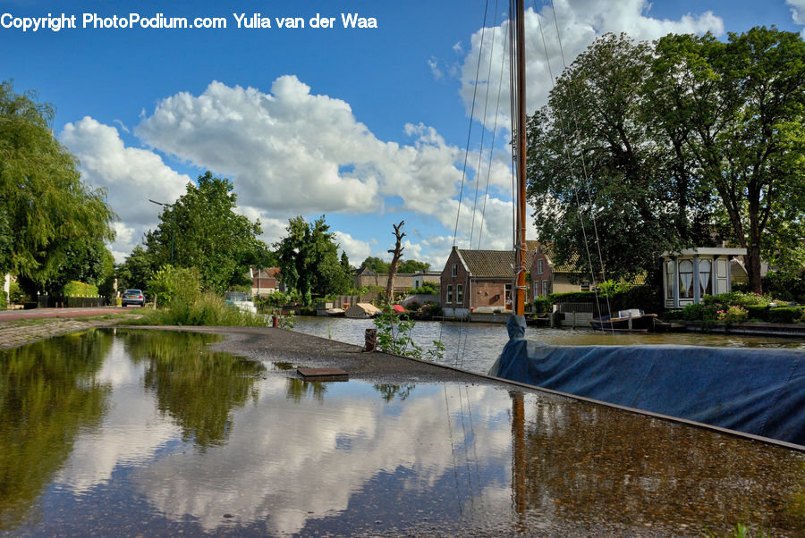 Outdoors, Pond, Water, Plant, Tree, Basketball Court, Canal