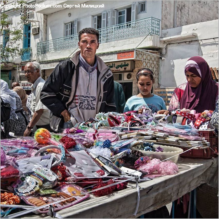 People, Person, Human, Bazaar, Market, Hat, Headband