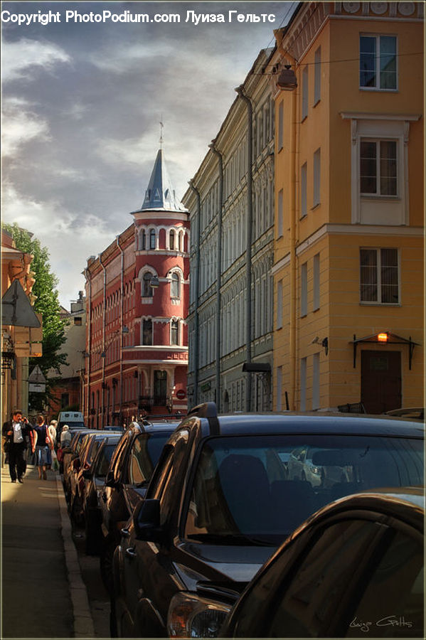 Automobile, Car, Vehicle, Building, Alley, Alleyway, Road