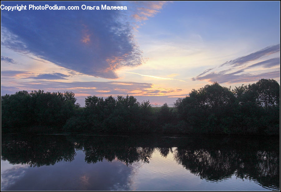 Dawn, Dusk, Red Sky, Sky, Sunrise, Sunset, Lake
