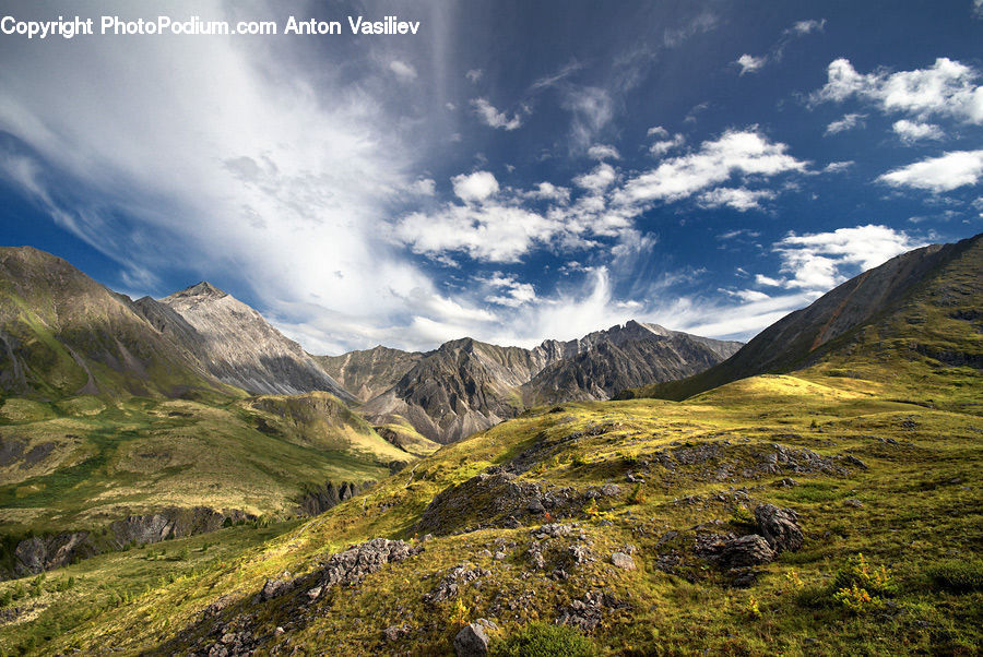 Field, Grass, Grassland, Land, Outdoors, Crest, Mountain