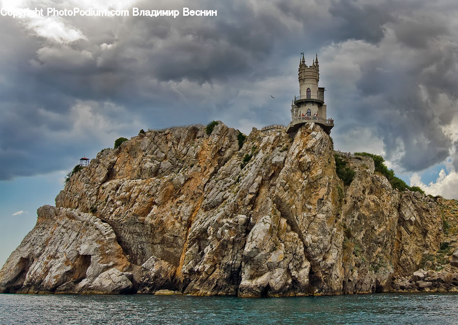 Cliff, Outdoors, Beacon, Building, Lighthouse, Water Tower, Coast