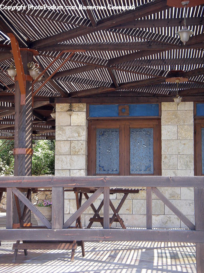 Bench, Deck, Housing, Porch, Patio, Pergola, Gazebo