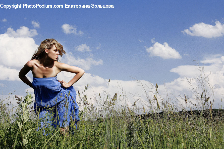 Human, People, Person, Field, Grass, Grassland, Plant