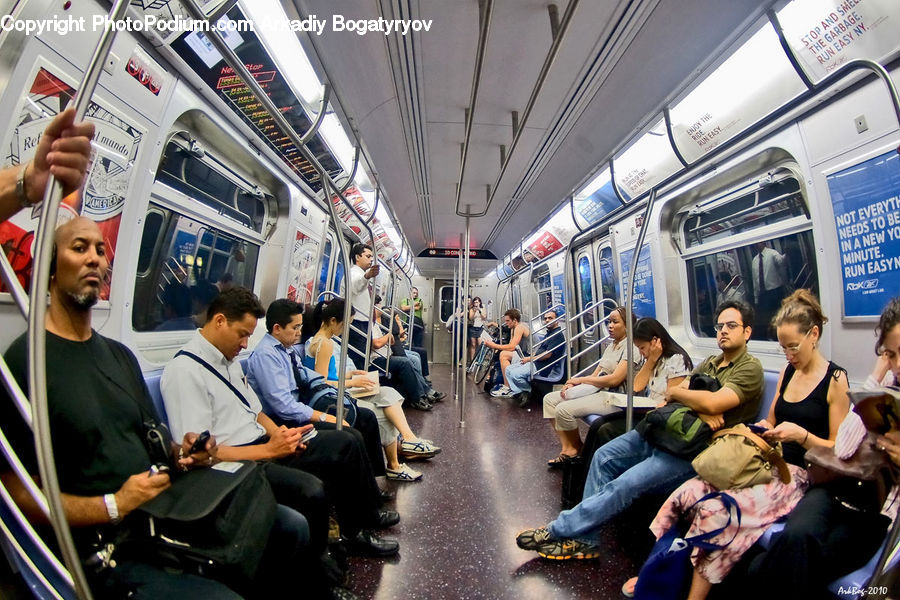 Subway, Train, Train Station, Vehicle, People, Person, Human