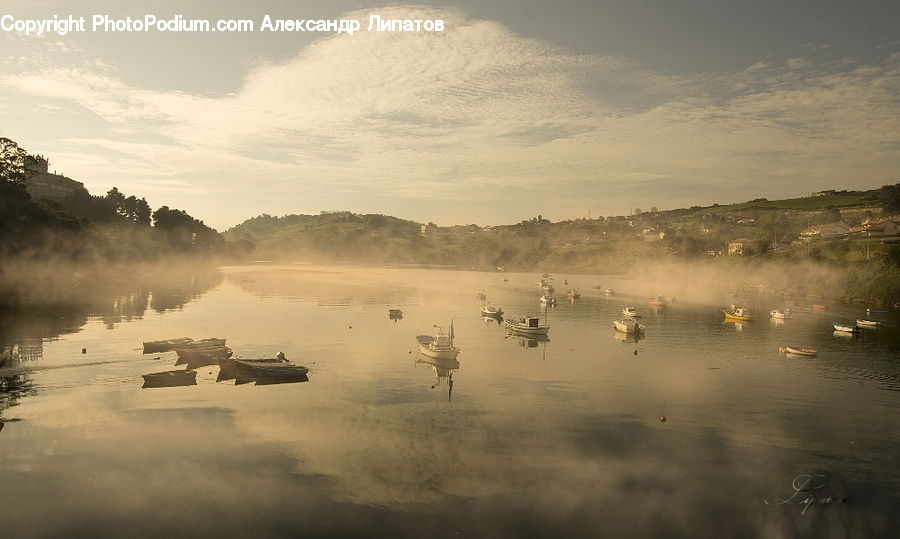 Dawn, Dusk, Sky, Sunrise, Sunset, Flood, Fog