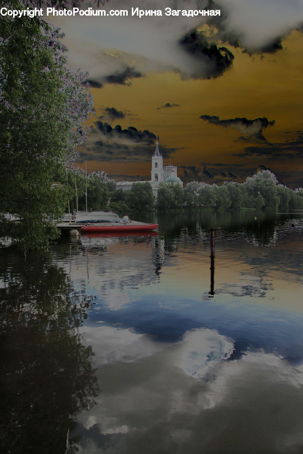 Plant, Potted Plant, Boat, Watercraft, Architecture, Church, Worship