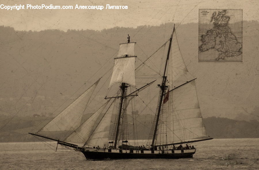 Atlas, Map, Boat, Dinghy, Sailboat, Vessel, Watercraft