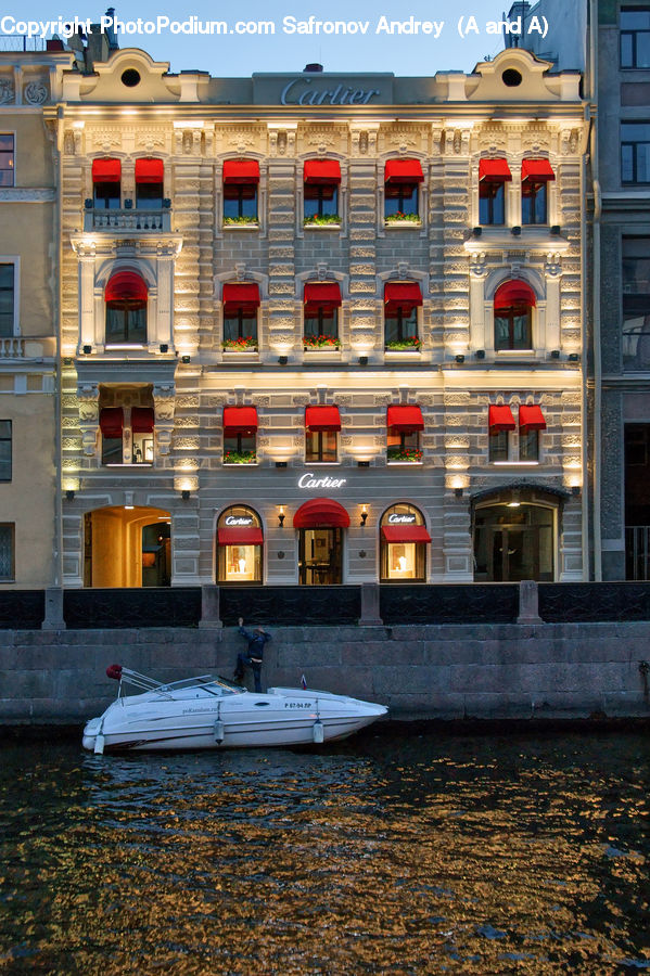 Boat, Watercraft, Architecture, Downtown, Plaza, Town Square, Yacht