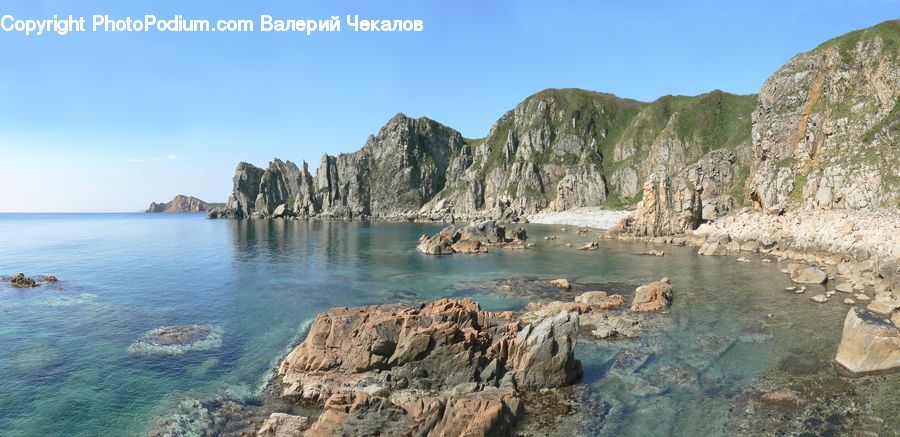 Promontory, Cliff, Outdoors, Coast, Sea, Water, Beach