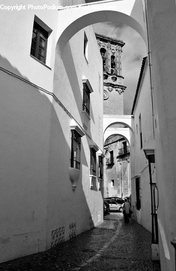 Alley, Alleyway, Road, Street, Town, Apartment Building, Building