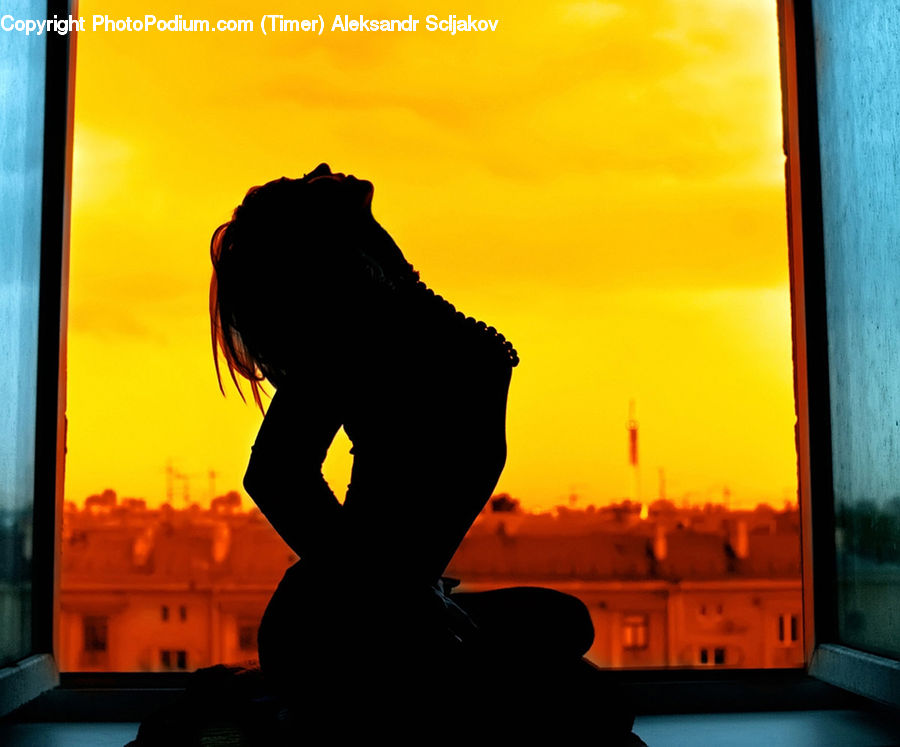 People, Person, Human, Silhouette, Art, Gargoyle, Statue