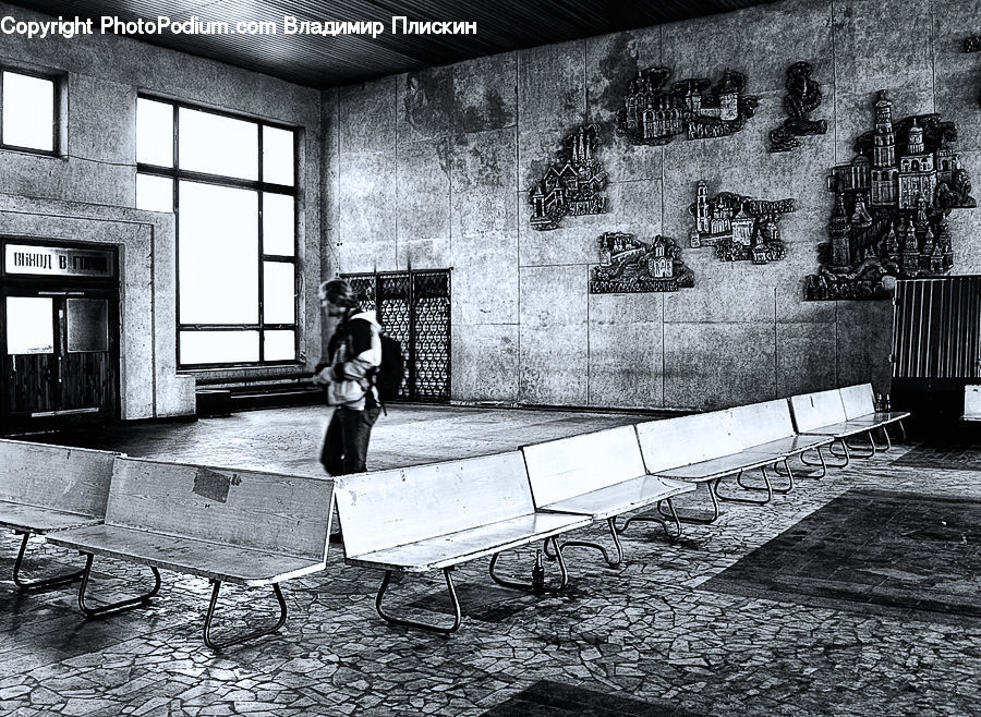 Bench, Chair, Furniture, Brick, Barrow, Vehicle, Wheelbarrow