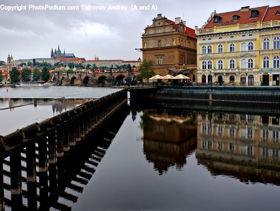Boardwalk, Deck, Path, Sidewalk, Walkway, Building, Canal