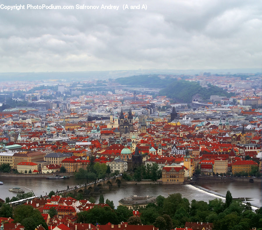 City, Downtown, Building, Town, Aerial View, Metropolis, Urban