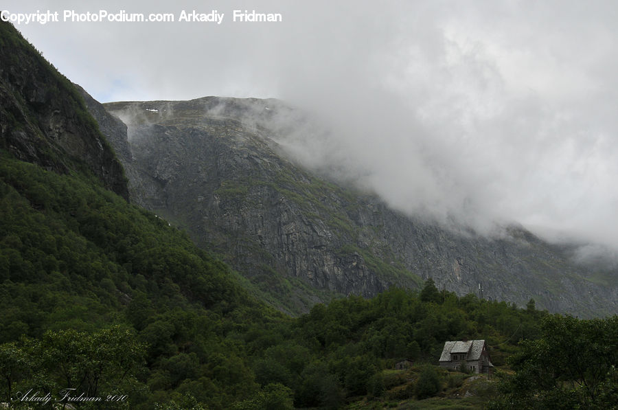 Crest, Mountain, Outdoors, Peak, Building, Cottage, Housing