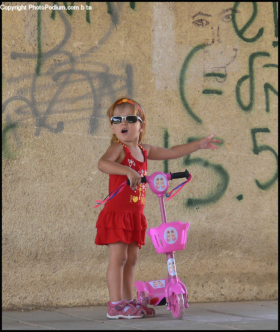 People, Person, Human, Clothing, Skirt, Tricycle, Vehicle