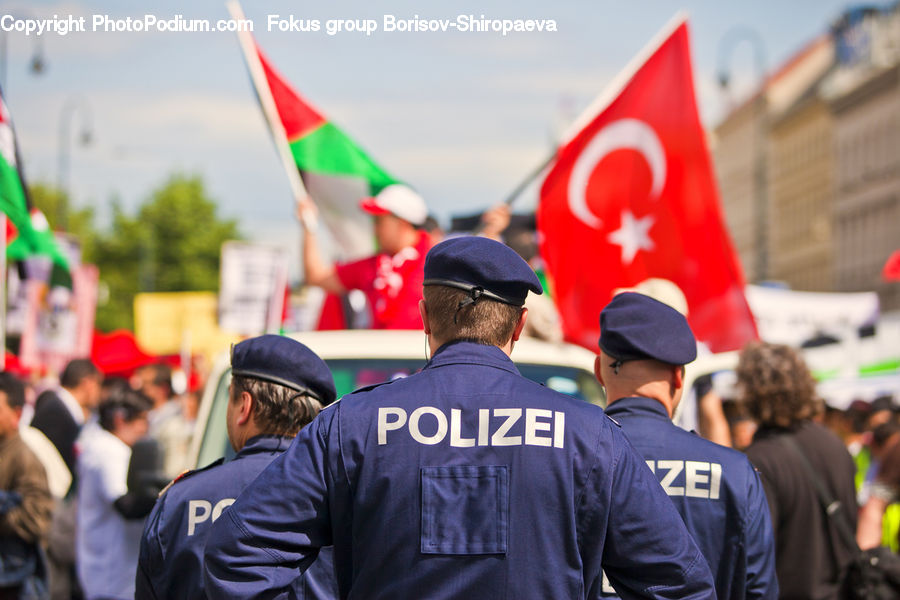 People, Person, Human, Crowd, Parade, Back, Banner