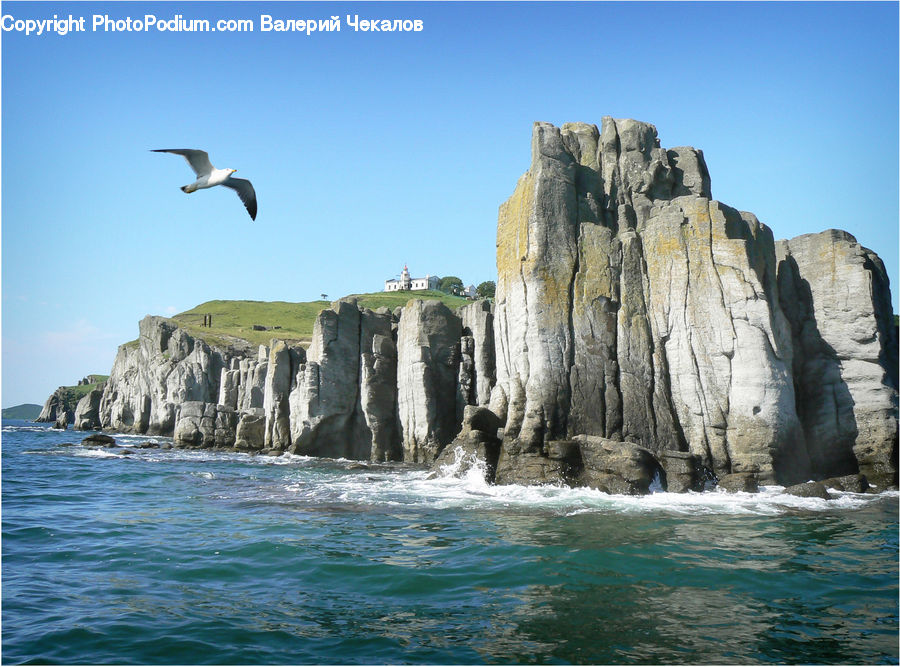 Cliff, Outdoors, Rock, Promontory, Coast, Sea, Water