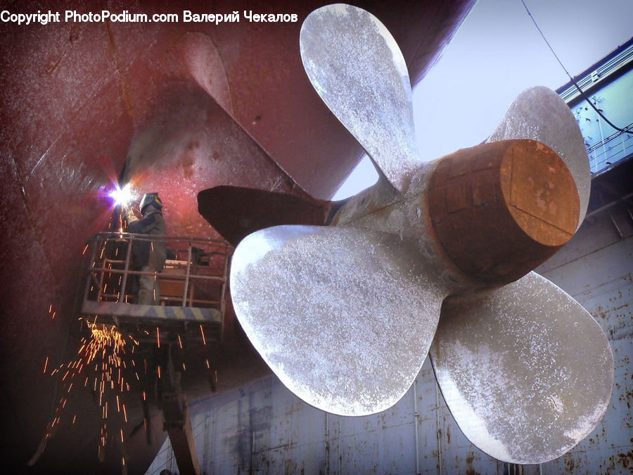 Propeller, Fireworks, Night, Lighting, Outdoors, City, Downtown