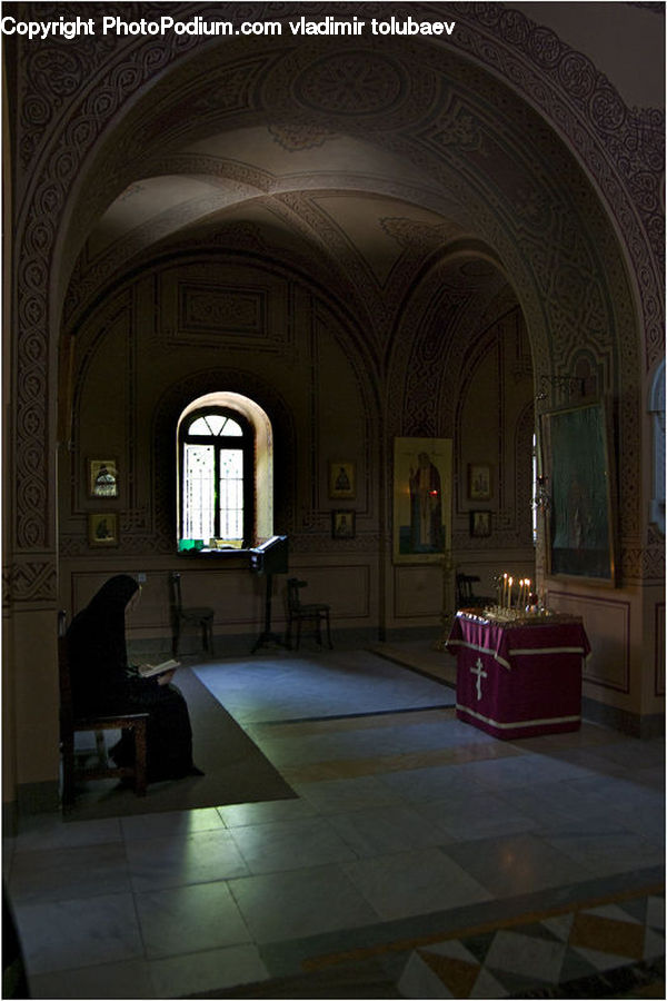 Aisle, Corridor, Bench, Luggage, Suitcase, Floor, Flooring