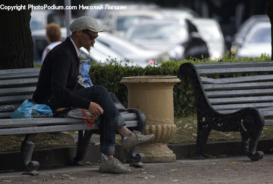 Plant, Potted Plant, People, Person, Human, Bench, Park Bench
