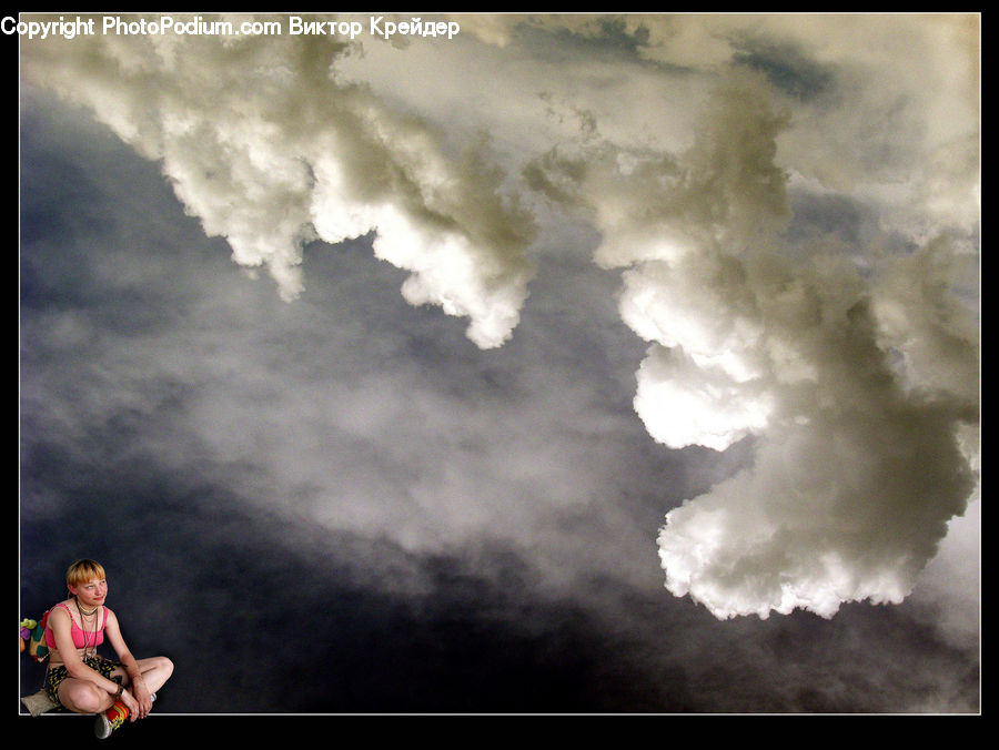 Human, People, Person, Cloud, Cumulus, Sky, Azure Sky