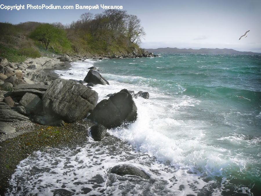 Coast, Outdoors, Sea, Water, Rock, Sea Waves, Beach